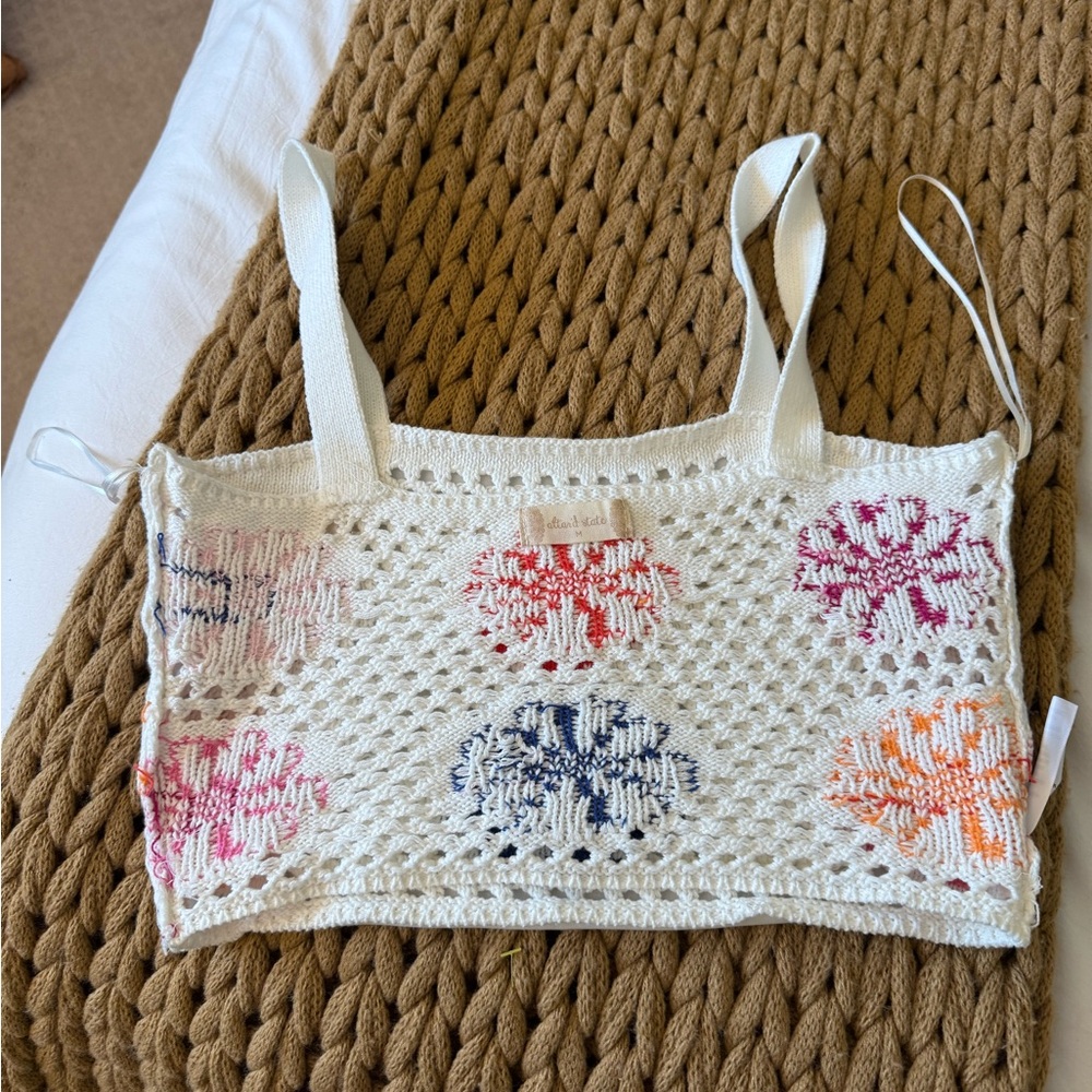 3 for $15 Altar’d State Floral Crochet Cropped Tank Festival, Bohemian, Boho - Picture 6 of 6